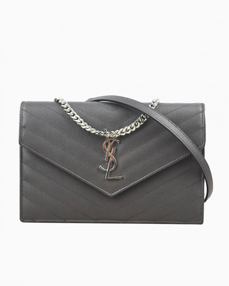 Bolsa Saint Laurent original tiracolo envelope Grafite feminina